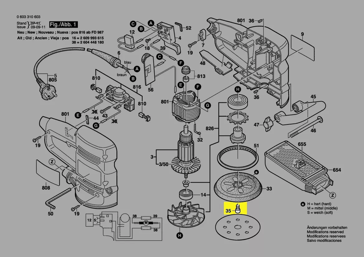 vis plateau de ponçage pour ponceuse excentrique PEX 12 AE